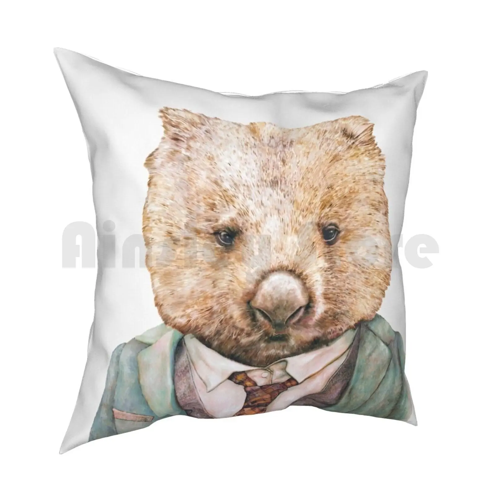 Wombat Pillow Case Printed Home Soft Throw Pillow Wombat Australian Animals Animal Portraits Animals In Animals In Suits