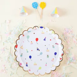 Cartoon Disposable Tableware Theme Party Paper Plate Kids Birthday Baby Shower Party Decorations Festival Tableware Supplies