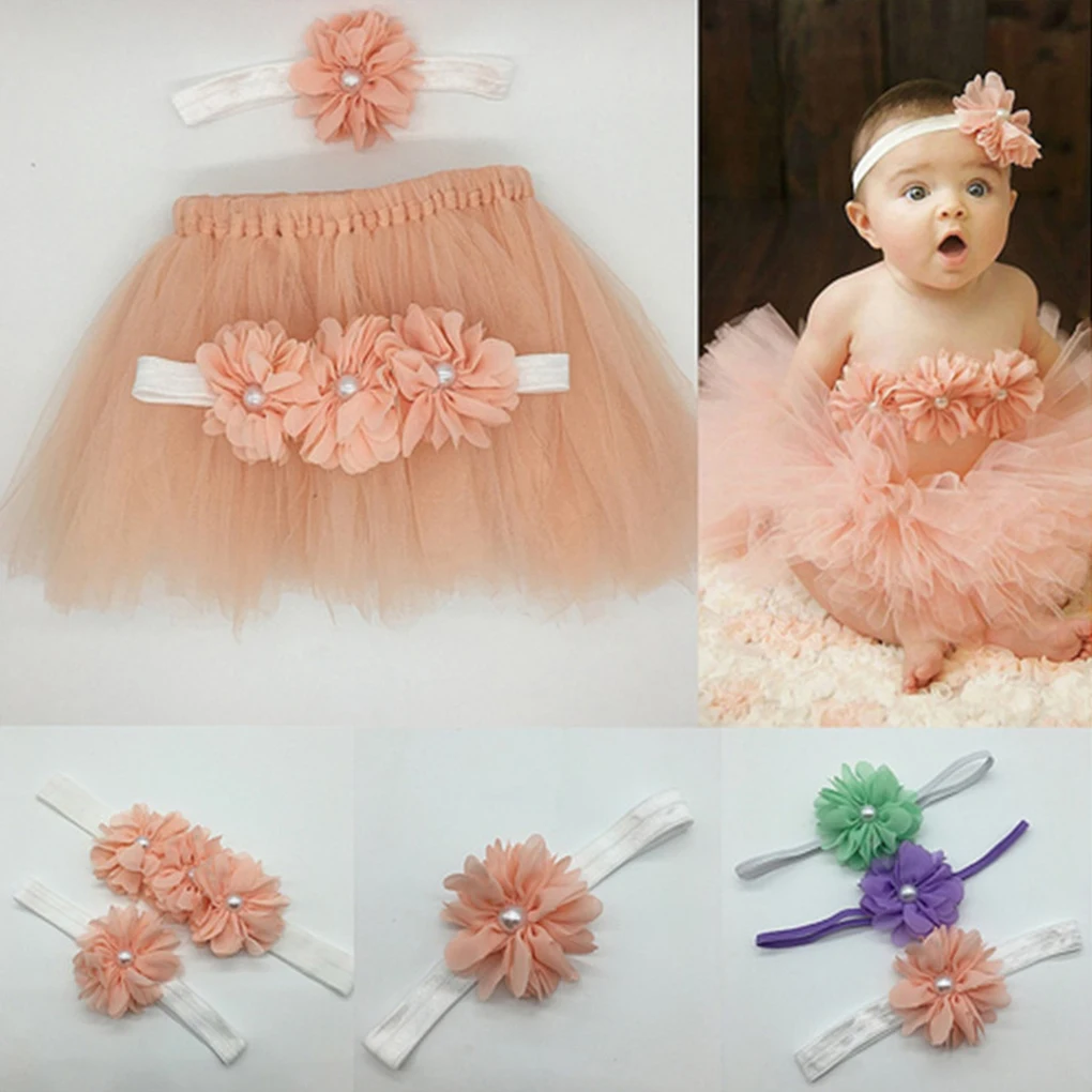 Accessoires de photographie pour nouveau-né, tenue de princesse mignonne avec bande de sauna à fleurs, robe d'été pour bébé fille, jupe tutu