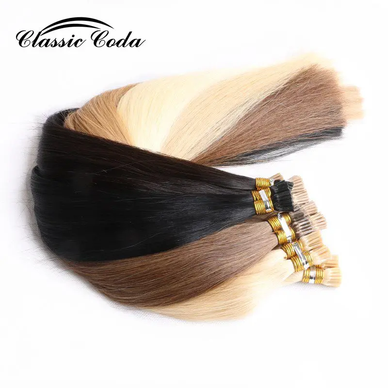 Classic Coda 1g/s 20” Full Cuticle Remy Human Hair Extensions Pre Bonded Keratin I Tip Hair 50g/pack