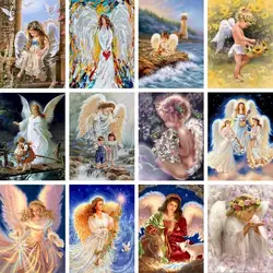 Gatyztory Framed DIY Painting By Numbers Kits Angel Figure Picture Colouring HandPainted Oil Painting Unique Gift Home Decor