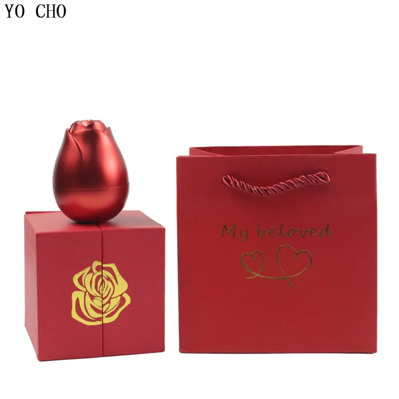 YO CHO Fashion Necklace Jewelry Rose Box Lifting Gift Box Valentine\'s Day Women\'s Gifts  Birthday Party Gift for Mom Girlfriend