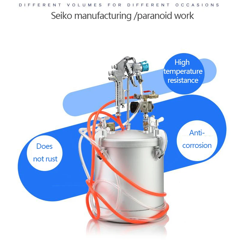 Imagem -02 - tipo 10l Colorido Pintura Pistola de Pressão de Alimentação Tanque de Tinta de Látex Máquina de Pulverização de Areia Grab Pressão Tanque Novo