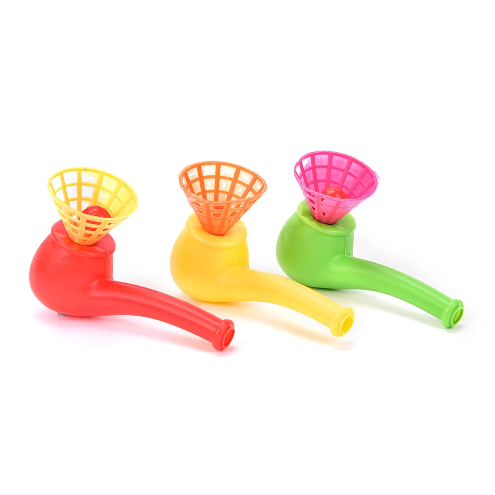 1Pcs Blow Pipe & Ball Plastic Pipe Balls Wedding Party Decoration Blow Blowing Toys Gifts Supplies For Children