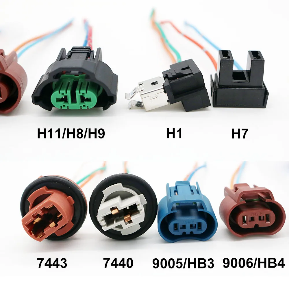 1pcs H11 9006 H7 7440 W21W Original car Female Adapters Wiring Harness Sockets Wire Pigtails For Headlights Fog Lights Use