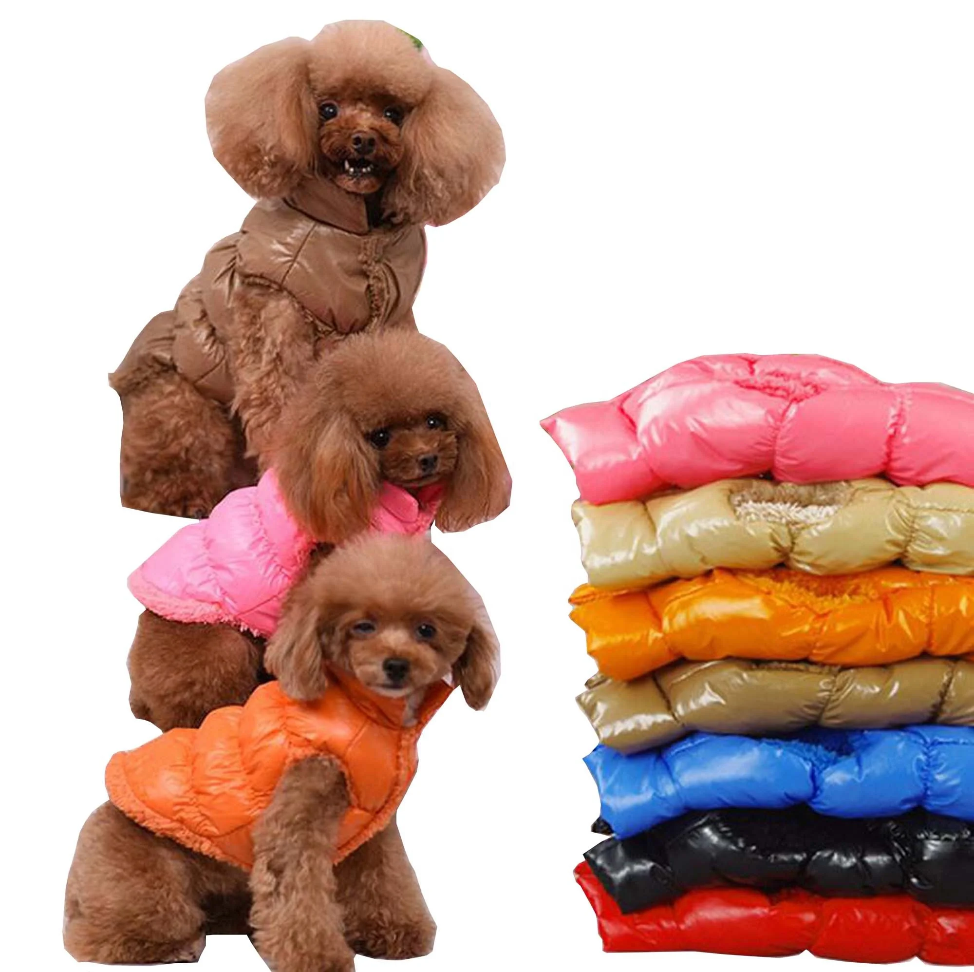 Warm Fleece Winter Dog Coat Padded Vest Coat Puppy Cat Pet Coats Clothes