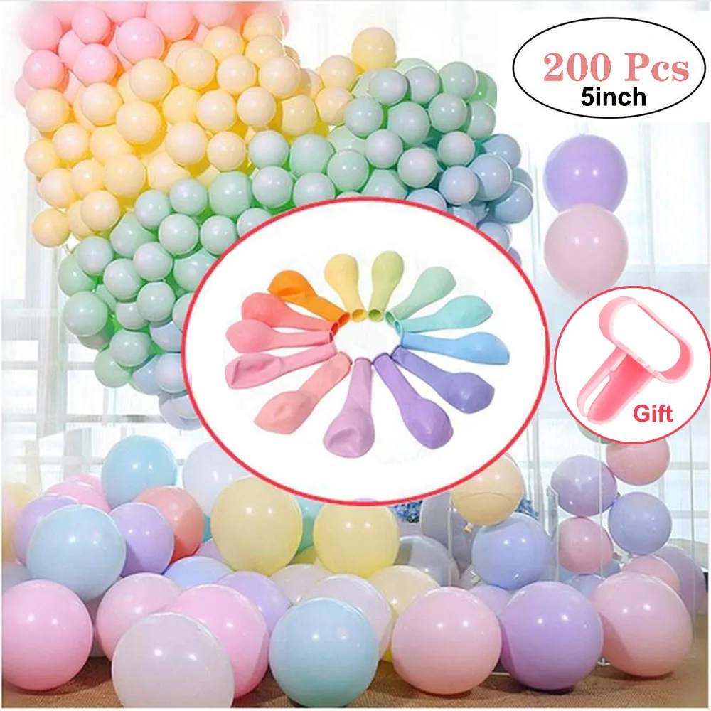 

200pcs Multicolor Macaron Candy Colors Ballons Birthday Party Pastel Balloons Wedding Decorations Baby Shower Party Supplies