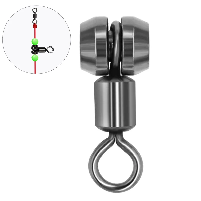 10pcs 3 Way Barrel Cross Fishing Swivel Heavy Duty Ball Bearing Connector Rolling Solid Ring Hook Fish Tacke Accessories