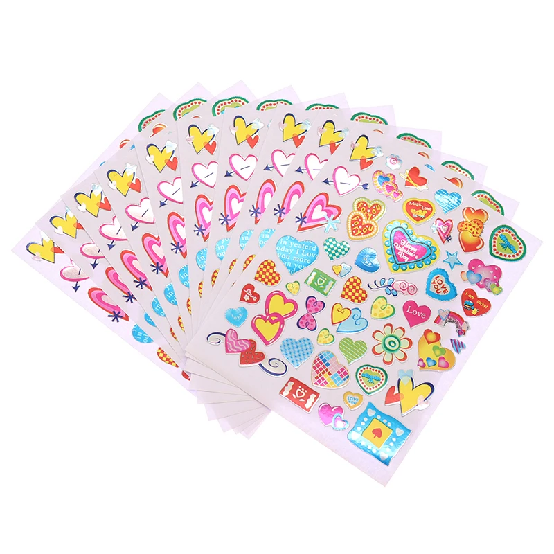 10pcs/Many Kindergarten Award Gold-Plated Glitter Sticker Mother Teacher Praise Label Award Five-Pointed Star Love Sticker