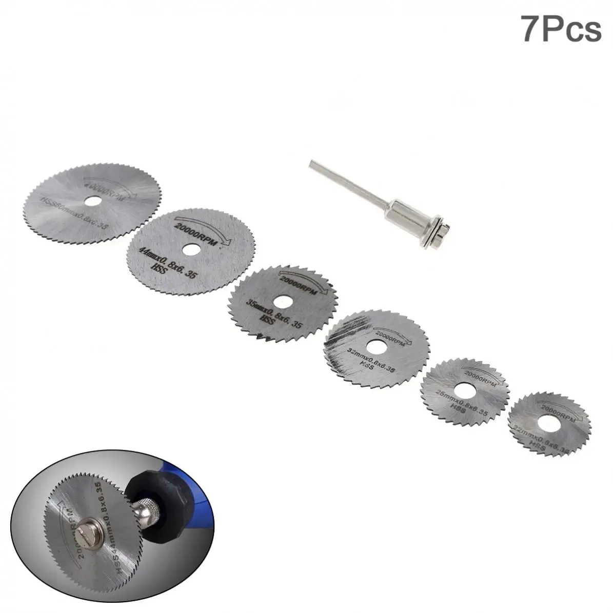 7pcs/lot  Mini Diamond Saw Blade Silver Cutting Discs for Drill Fit Rotary Tool  for Wood Aluminium Cut