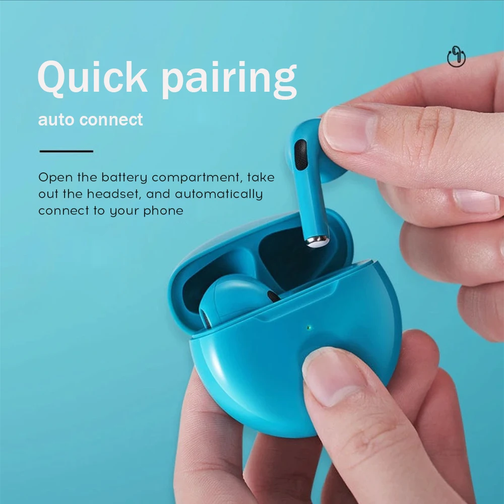 Pro6-auriculares inalámbricos con Bluetooth, cascos deportivos con caja de carga, para todos los teléfonos inteligentes