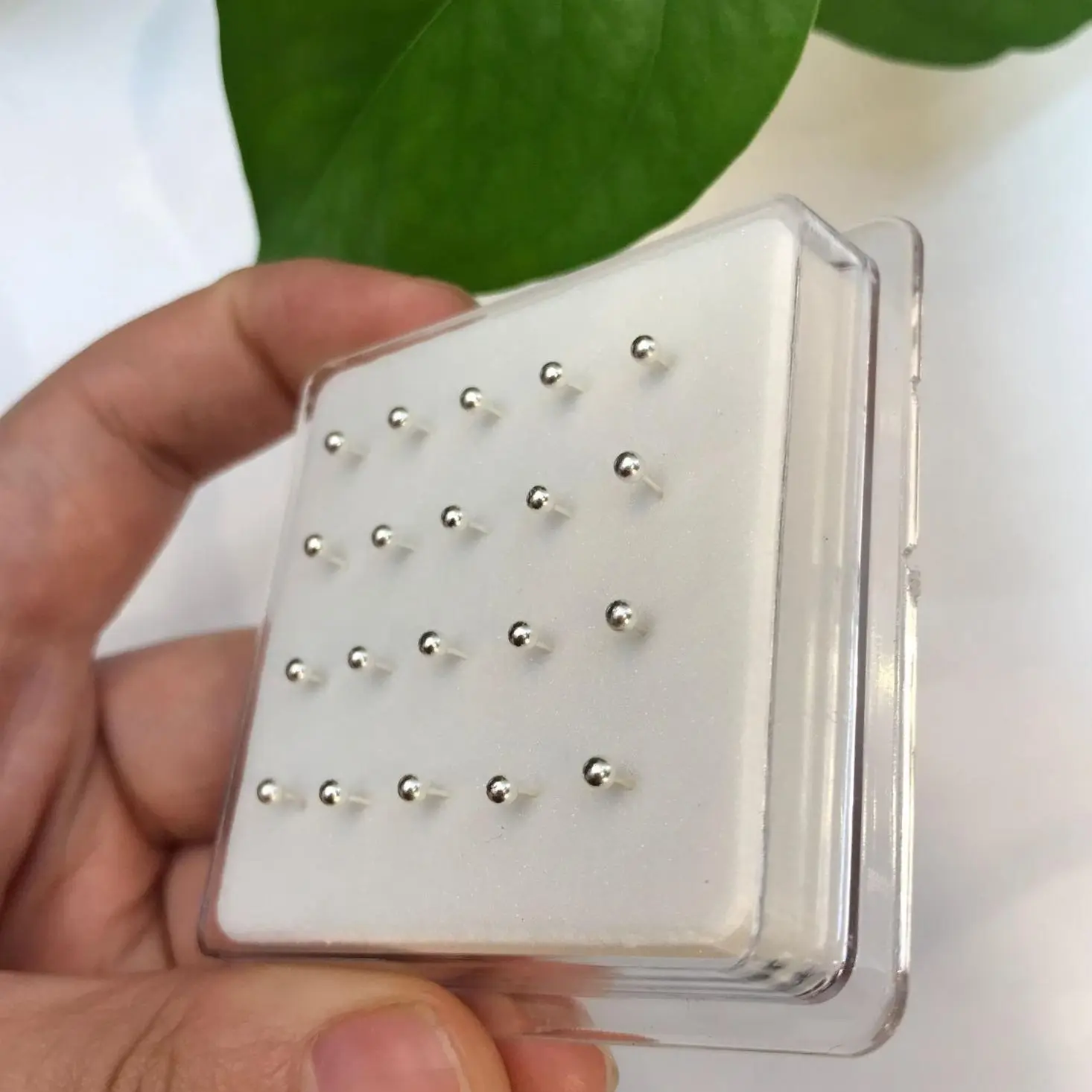 20Pcs/Box 3.0mm Ball Shape Nose Studs Nose Piercing Jewelry Ear Cartilage Pircing Nariz Ear Piercing