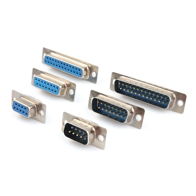 DB9 DB15 DB25 DB37 DP9/15/25/37 Pin Straight 180 Degree Male Female Plug D-sub PCB Mounting Connector DP9 DP15 DP25 DP37 Blue