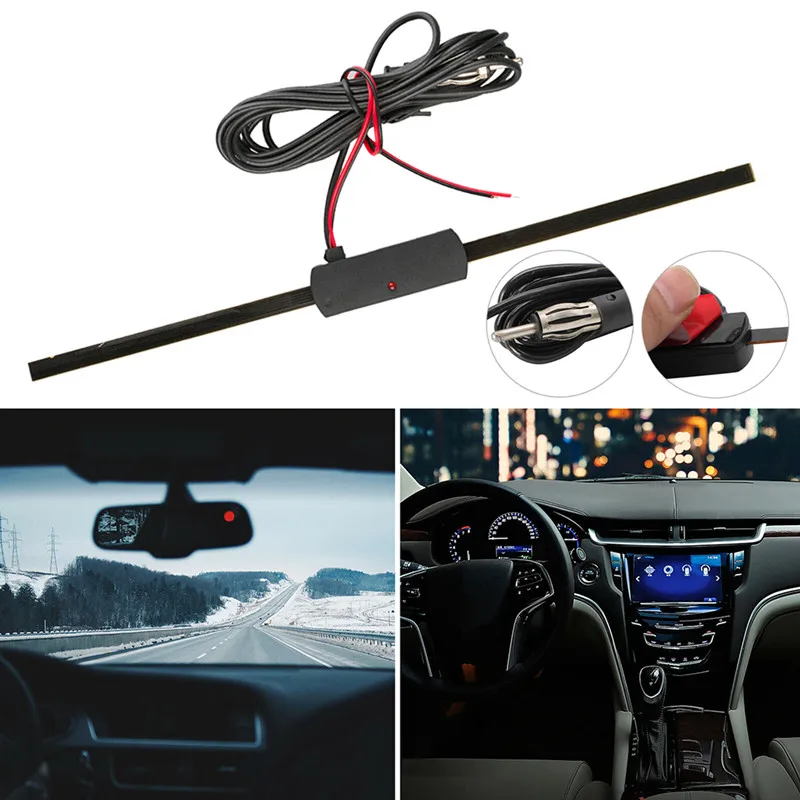 

Universal 12V Car Electronic Radio Antenna Windshield Car AM FM Radio Antenna Signal Amplifier Booster Antena Booster