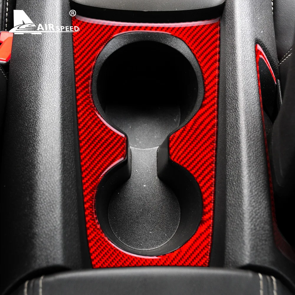 Real Soft Carbon Fiber for Chevrolet Camaro 2010 2011 2012 2013 2014 2015 Car Water Cup Holder Sticker Accessories Interior