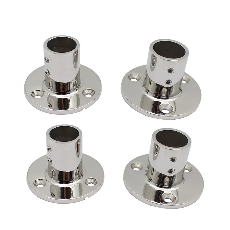 316 Stainless Steel 90 Degree Round Railling Mount Brackets 22mm 25mm Heavy Duty Marine Yacht Hardware Flag Pole Mount