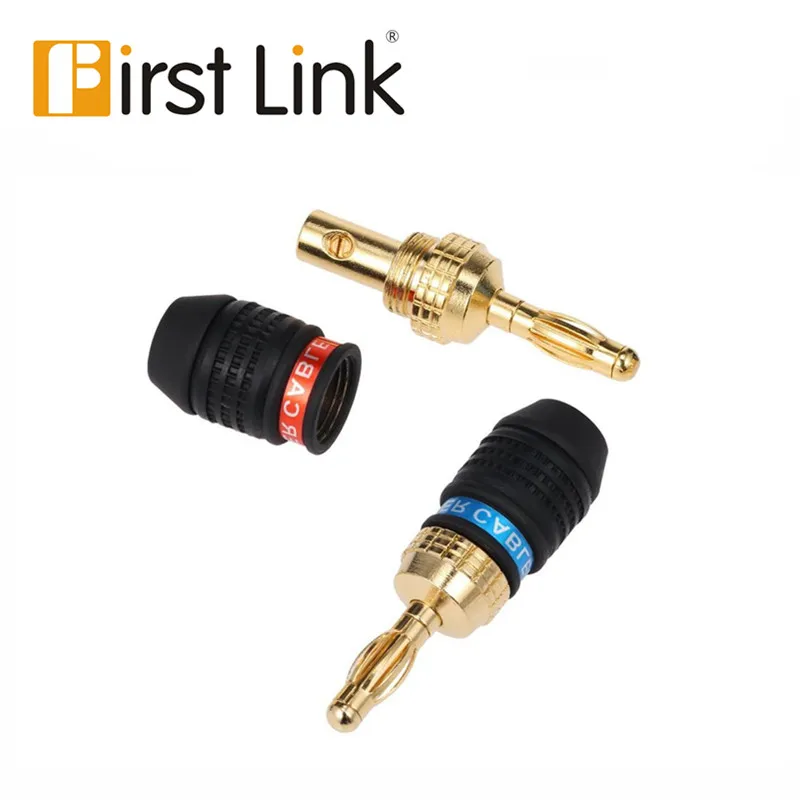 Banana Plug Red & Black Connector Speaker Corrosion-Resistant Banana Connector Left and Right Channels for Audio Video Amplifier