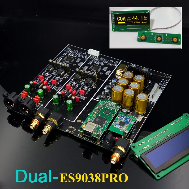 HIFI Dual ES9038PRO + XMOS XU208  USB decoder DAC Board Support Add Bluetooth 5.0