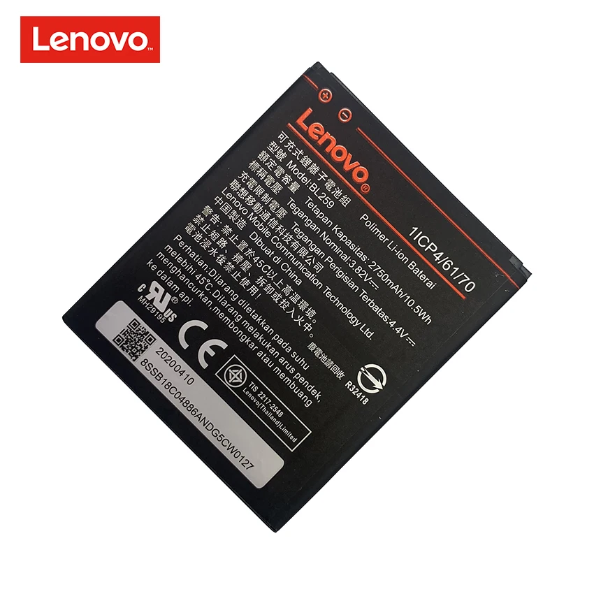 100% Original New BL259 2750mAh Battery For Lenovo Vibe K5 /  Plus A6020 A6020A40 A6020A46 Lemon 3 3S Phone Batteries Bateria