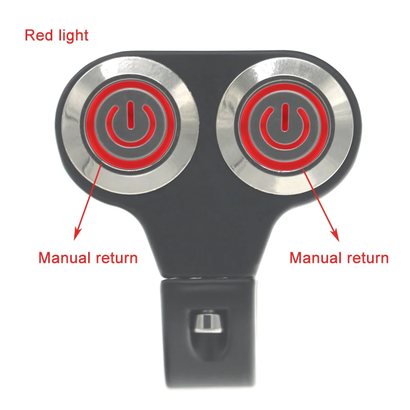 LED 22mm Motorcycle Switches Handlebar Mount Button Switch Headlight Hazard Brake Fog Light ON OFF Aluminum Alloy Manual Return