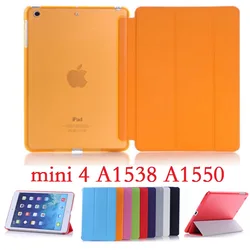 7.9 ''Slim Folio Đứng Coque Dành Cho iPad Mini 4 Ốp Lưng Thông Minh A1538 A1550 PVC Thông Minh Tự Động Ngủ Bao dành Cho iPad Mini 4 7.9'' Bao