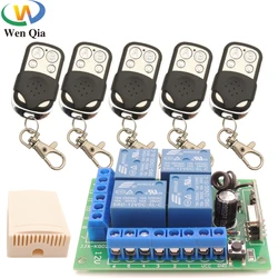 433Mhz Universal Remote Control Smart Switch Wireless RF DC12V 4CH Relay Receiver With Transmitter Car light Lamp Electric Gate