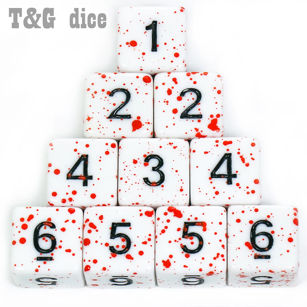 Funny DNDGame RPG 10Pcs/Set Polyhedral D4-D20 Multi Sides Opaque Blood Digital Dice Set Boardgame Accessories