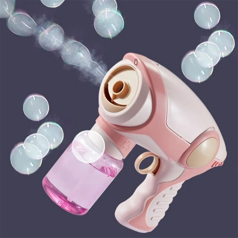 New Summer Smoke Magic Bubble Machine Electric Automatic Bubble Blower Maker Gun Kids Outdoor Toys Birthday Gift