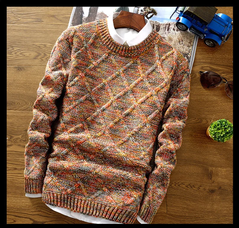 Pull Thermique à Manches Longues Pour Femme - Motif Géométrique Vintage - Col Rond - Manches Longues - Pull Tricoté Pour Femme, Blanc, S