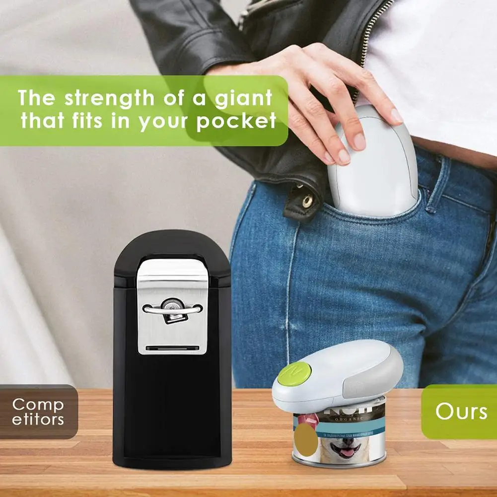 Electric Can Opener Automatic Restaurant Bottle Opener Battery Operated Handheld Jar Can Tin Opener Kitchen Tool