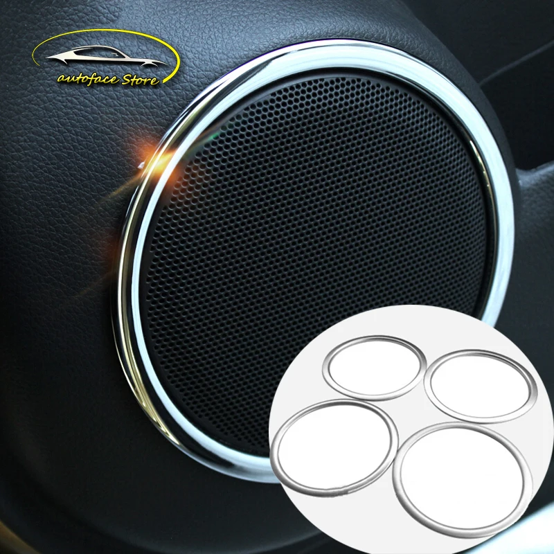 Trim Stickers ABS Chrome For Nissan QASHQAI J11 2015-2017 Car Accessories Interior Door Speaker Audio Sound Horn Ring Car 4pcs