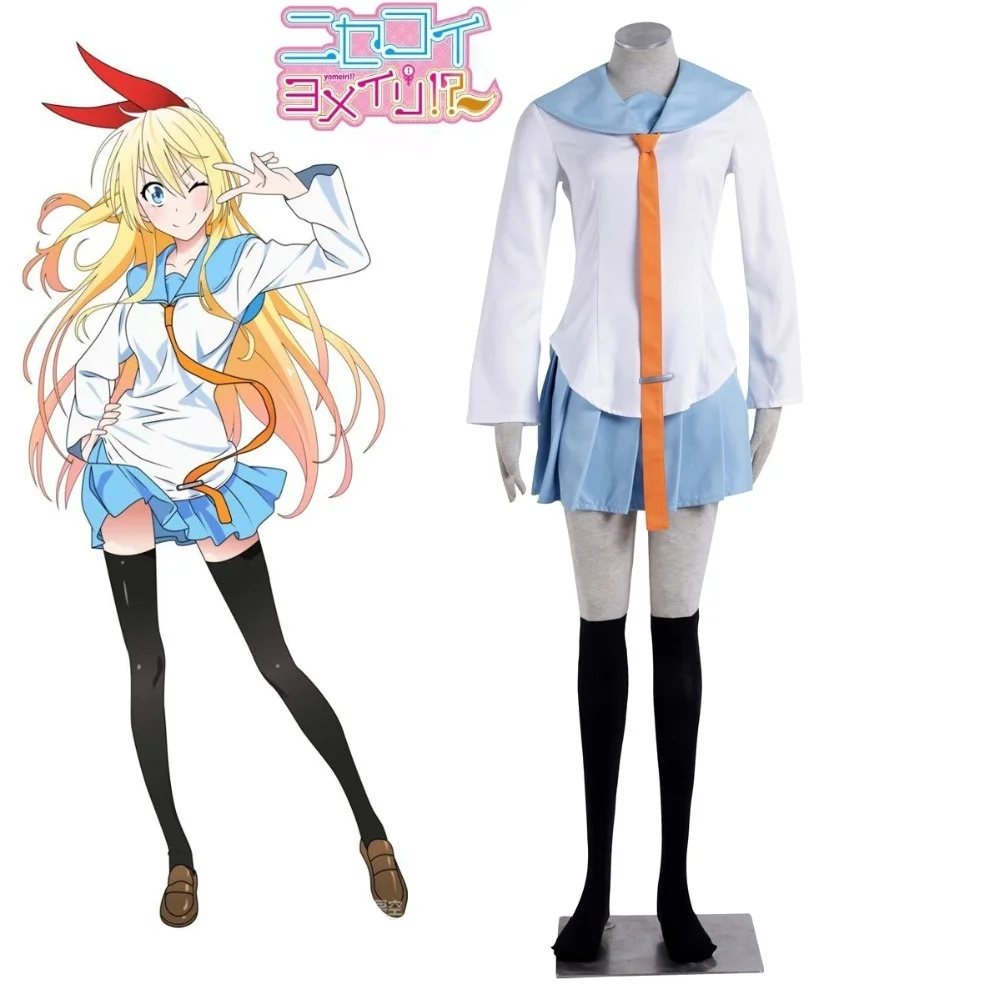 

Unisex Japan Anime Nisekoi Kirisaki Chitoge Cosplay Costumes School Uniform Sailor suit