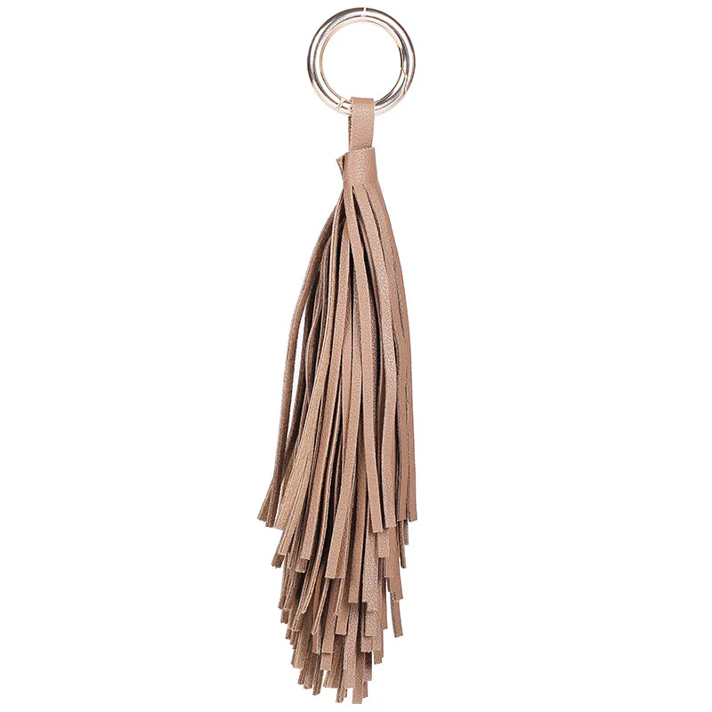 Novel Leather Tassel Keychain Car Key Chain Holder Bag Charm Pendant Accessories Trinket Keyfob Keyring Gift Women Men Jewelry