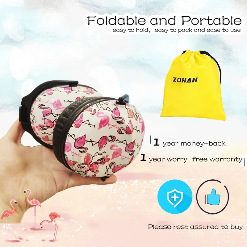 ZOHAN Ear Protector Passive Earmuffs NRR22DB Anti-noise Reduction hip-hop Safety Ear Muffs for kid girls boys