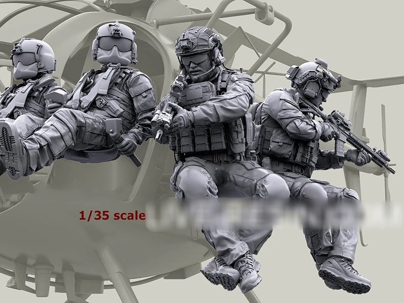 1/35 Resin Model Figure GK，Modern military theme (9PCS/set,There are no planes) Unassembled and unpainted kit