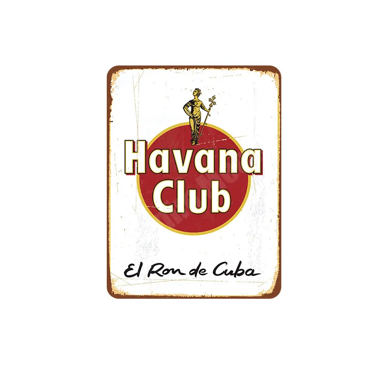 Havana Club Plaque Italy Beer Martini Vintage Metal Plates Cafe Pub Bar Decorative Sign Wall Stickers Art Poster Home Decor MN64