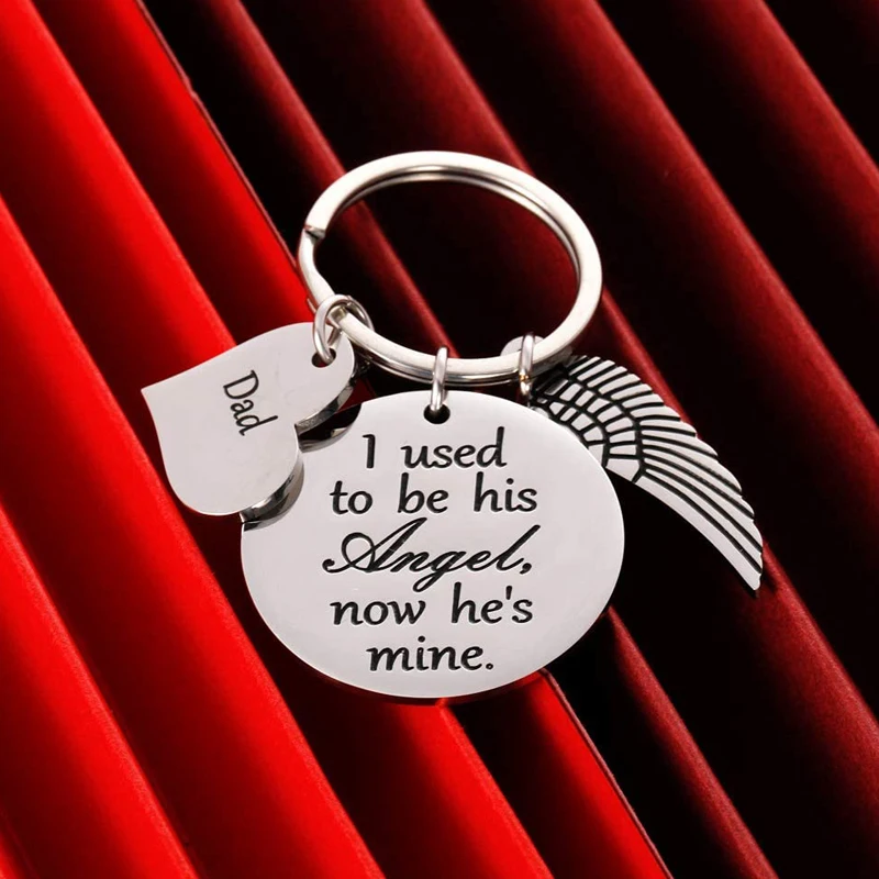 Dad Memorial Gift Keychain for Loss of Father Daughter Son in Memory of Daddy Remembrance Sympathy Gift I Used to Be His Angel