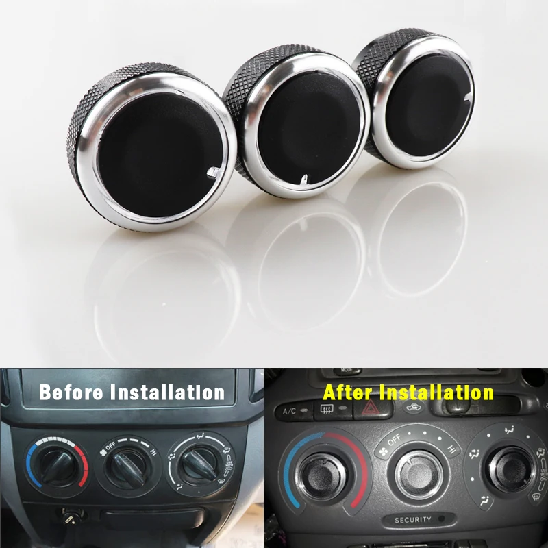 Botón de interruptor de perilla de aire acondicionado, accesorio Interior de aleación de aluminio para Toyota YARIS VIOS VITZ Vela ECHO XP10 SCION XB Celica