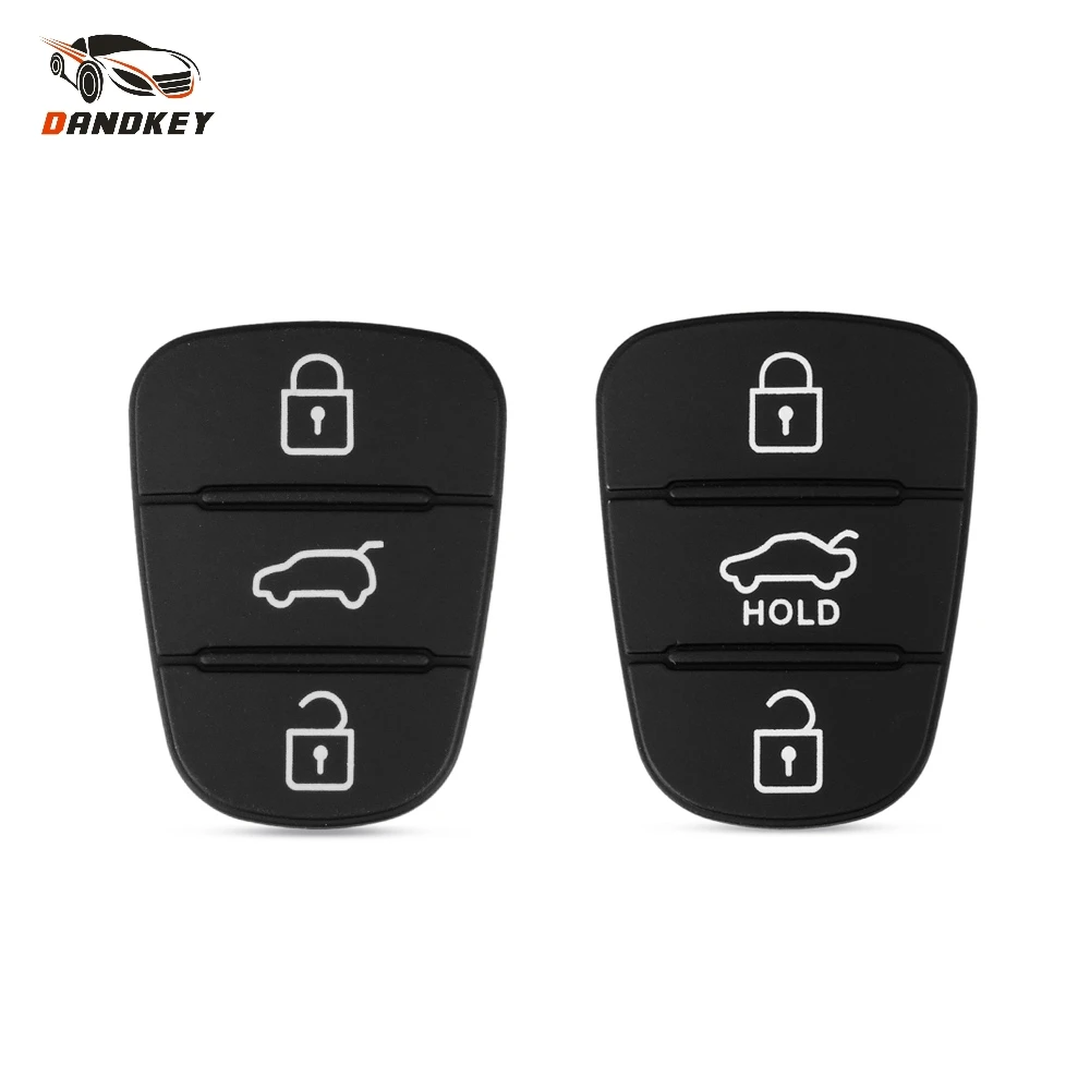 

Dandkey 10X New Replacement 3 Buttons Rubber Pad Key Shell For Hyundai I30 IX35 Kia K2 K5 Flip Remote Car Key Fob Case Cover