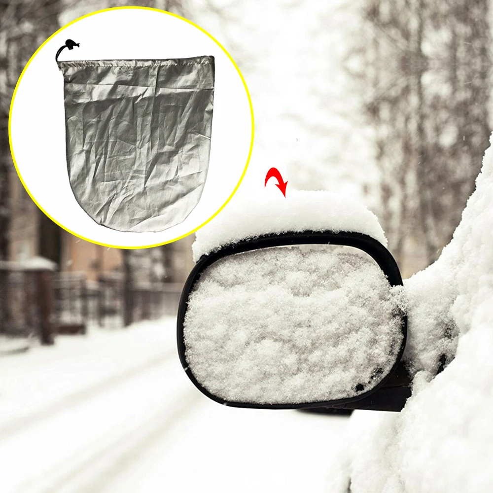 2 pçs retrovisor do carro espelho lateral capa protetora geada guarda neve inverno capa à prova dwaterproof água para espelho retrovisor capa protetora