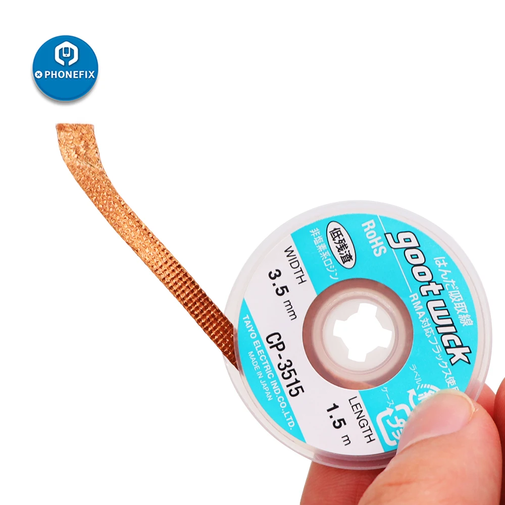 100% giappone Goot wick RoHS dissaldante treccia saldatura rimozione succhiare cinghia di latta linea di assorbimento BGA per riparazione BGA filo di saldatura