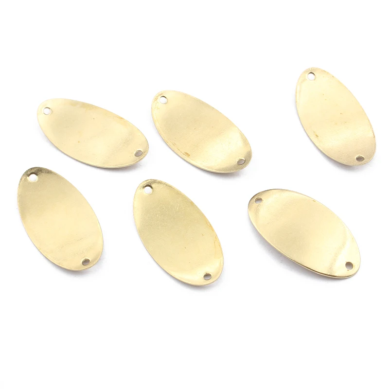 20 قطعة من موصلات سوار السحر البيضاوي من النحاس الخام مع فتحتين لصنع نتائج المجوهرات المصنوعة يدويًا #3