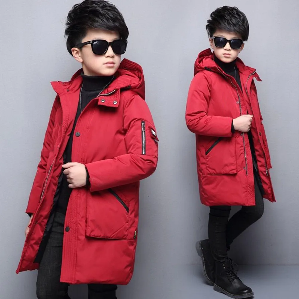 -30 degree children\'s parka winter jackets kids clothing 2024 big boys warm down cotton-padded coat thickening outerwear clothes