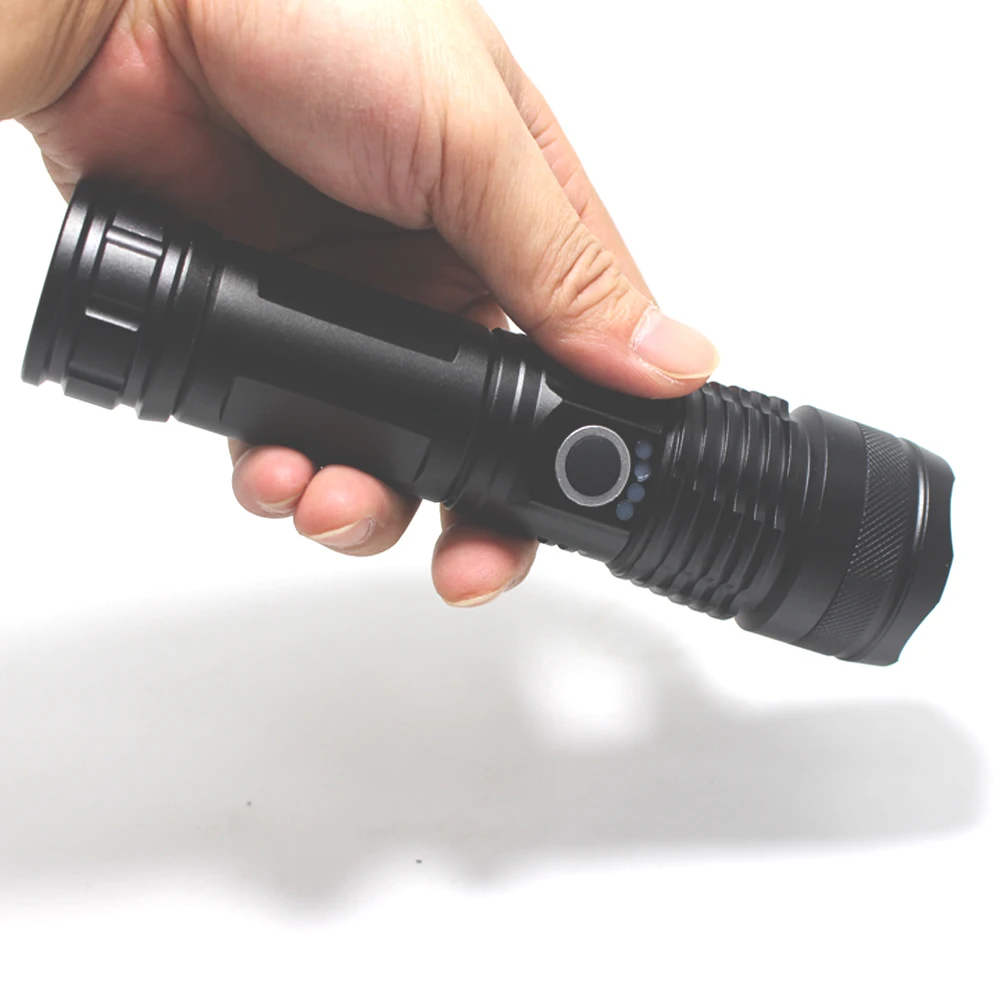 

Powerful LED Flashlight 5 modes Zoomable lighting Searching Camping Torch 26650 charging hunting Outdoor Waterproof lamp