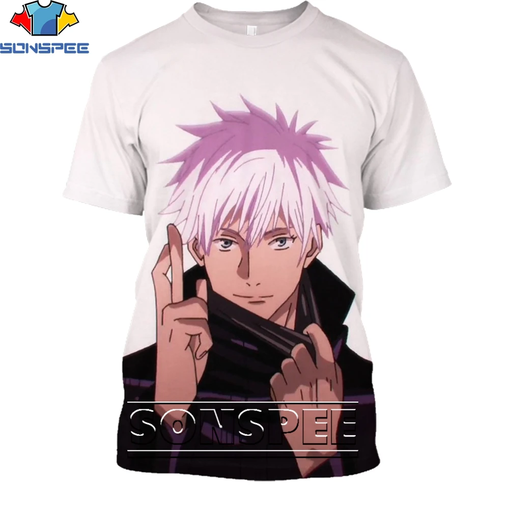 SONSPEE Fantasy Anime Jujutsu Kaisen Gojo Satoru Shirt 3D Printing Men Women Adventure Cool Summer Man Oversize Tshirt Kids Top