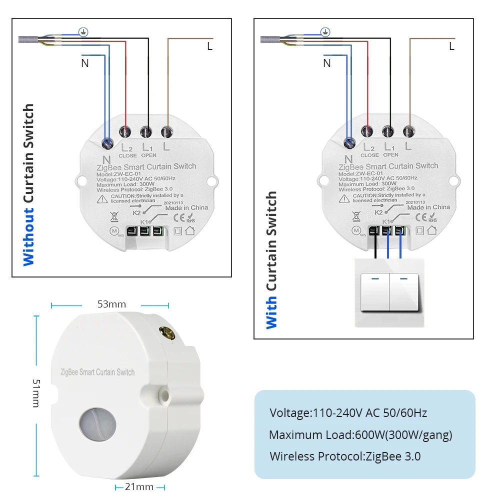 Zemismart Tuya Zigbee Curtain Module Alexa Google Home Control Smart Life APP Control