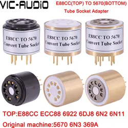 1PC E88CC 6922 6DJ8 6N11 (Top) TO 5670 6N3 (Bottom) Electronic Tube DIY Audio Vacuum Tube Adapter Socket Converter Free Shipping