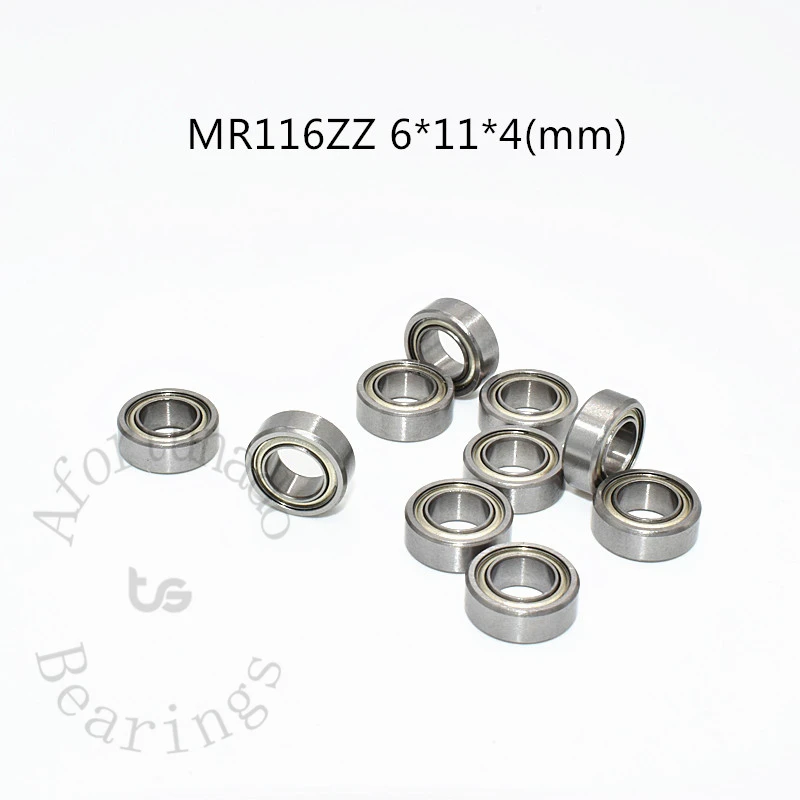 MR116ZZ 6*11*4(mm) 10pcs chrome steel Metal Sealed Bearings