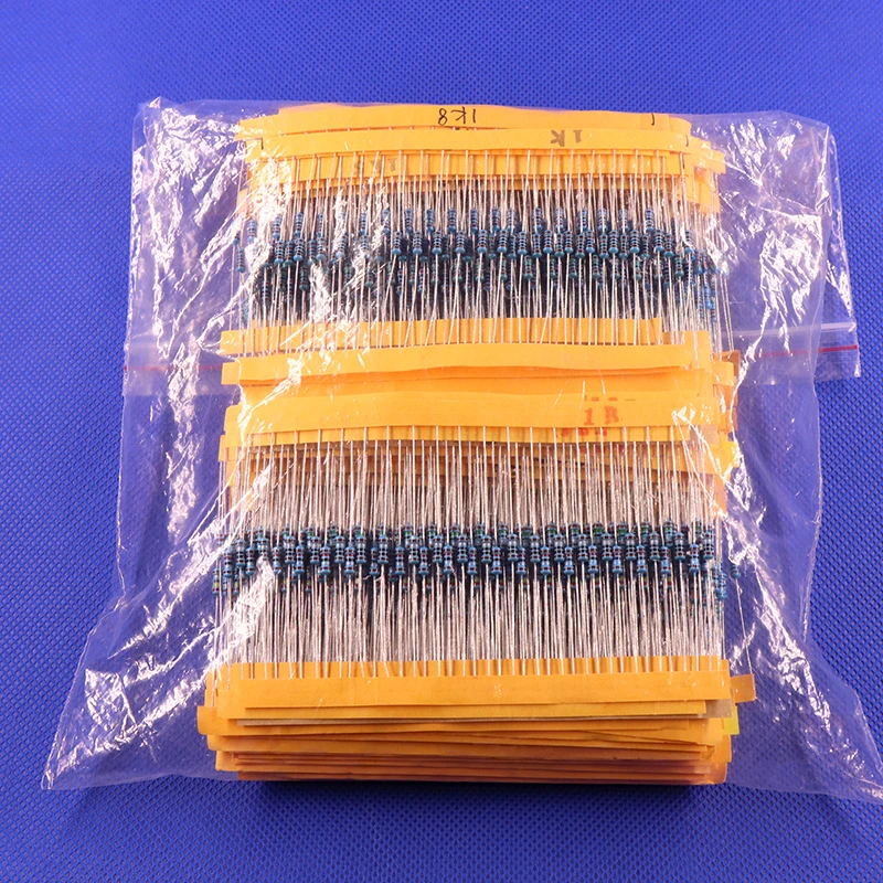 2600pcs 130 Values 1/4W 0.25W 1% Metal Film Resistors Assorted Pack Kit Set Lot Resistors Assortment Kits Fixed capacitors