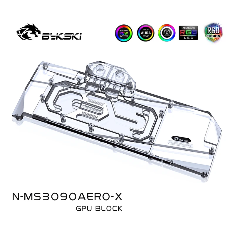 บล็อกระบายความร้อนด้วยน้ำแบบกำหนดเองสำหรับการ์ดจอ Bykski สำหรับ MSI RTX 3090 Areo 24G พร้อมแผงหลัง ระบบระบายความร้อนด้วยน้ำสำหรับการ์ดจอ